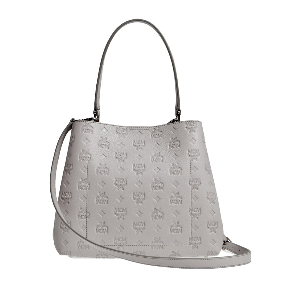 New MCM Monogram Sara Convertible Leather Hobo Bag - Picture 3 of 8